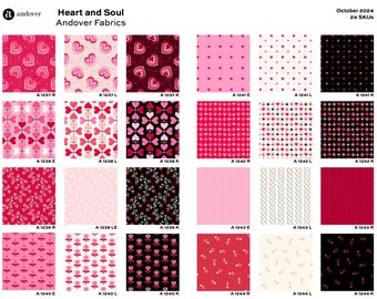 PRE-ORDER Heart and Soul 5" Fabric Squares Charm Pack for Andover Fabrics, October 2024 Release