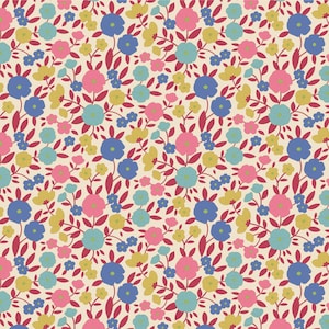Tilda Wallflower Janice Red TIL100614, Tone Finnanger Fabric, 100% Cotton Fabric, #TIL614