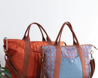 Oxbow Tote Pattern by Noodlehead, Tote Bag Pattern, Modern Bag Pattern, Modern Quilting Pattern # AG-553