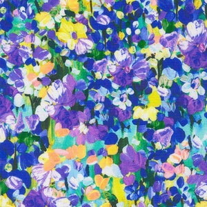 Painterly Petals Meadow, SRKD-22273-192 Spring, Robert Kaufman Fabric, Floral Flowers, 100% Cotton, #2556