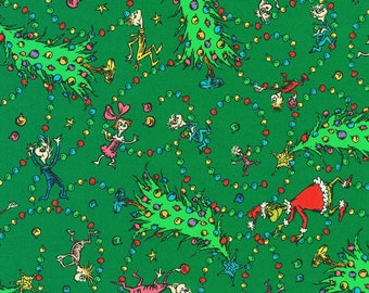 Dr. Seuss How the Grinch Stole Christmas Pine, ADED-22569-274, Robert Kaufman Fabric, 100% Cotton