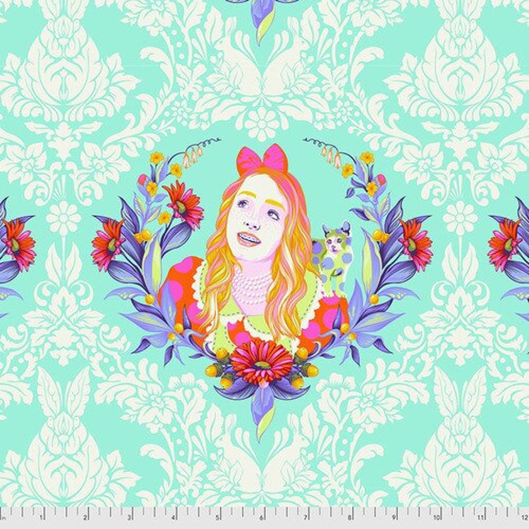 Tula Pink Fabric, Curiouser & Curiouser, Alice, PWTP159 Tula Pink Fabric, Curiouser & Curiouser, Alice, PWTP159