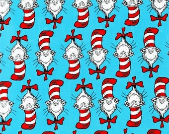 Dr. Seuss Fabric, The Cat In The Hat, ADE-10795-203 Celebration, Robert Kaufman, 100% Cotton, #S15