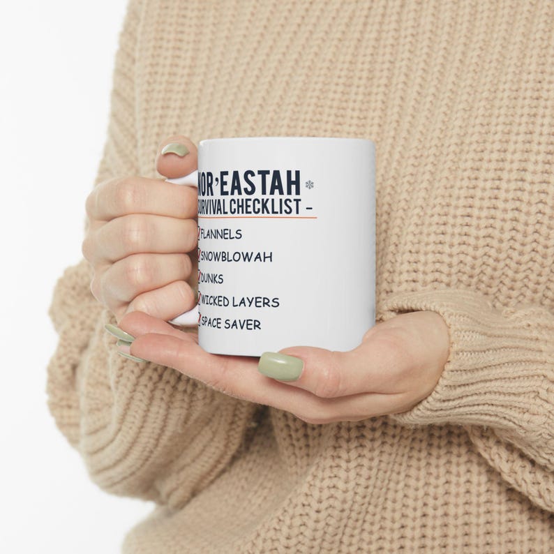 Nor'eastah Survival Checklist Mug: Funny Boston New England Gift image 7