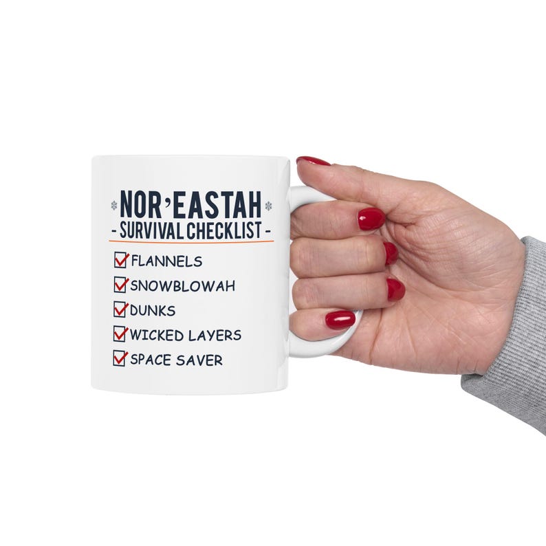 Nor'eastah Survival Checklist Mug: Funny Boston New England Gift image 6