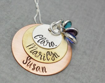 Custom Name Necklace, Mother's Day Gift, Personalized Family Jewelry, For Mother or Grandmother