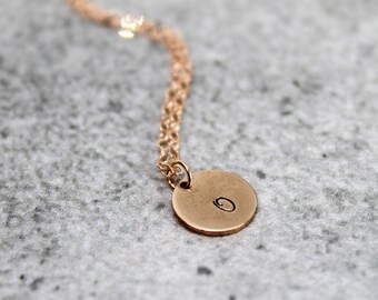 Tiny Rose gold Initial necklace, Bridesmaid gifts personalized, Bridesmaid necklace proposal, Will you be my bridesmaid, gift for her