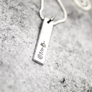 Unalome Necklace, Lotus necklace, Personalized Bar Necklace, Buddhism Jewelry, Yoga Necklace, Enlightenment jewelry, gift for yoga