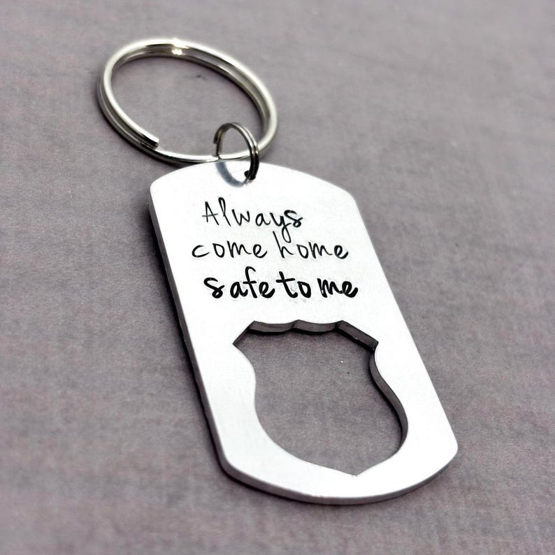 Police Officer gift, Always come home to me key chain
