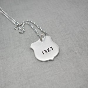 Personalized Police Officer Badge Number necklace, LEO, Police Officer gift, Police wife jewelry, Police girlfriend, Police academy gift