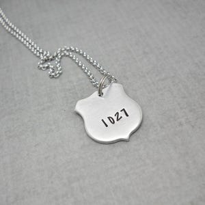 Police Officer gift, customizable police badge necklace