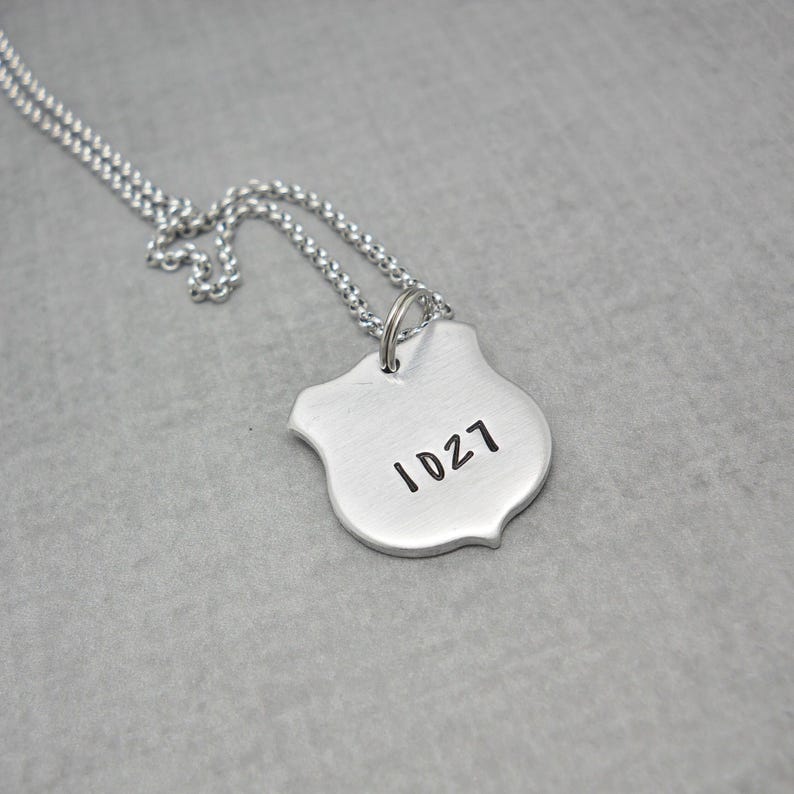 Police Officer gift, customizable police badge necklace