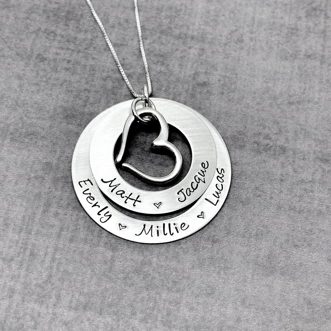 Personalized Family Necklace, Sterling Silver Name Necklace ...