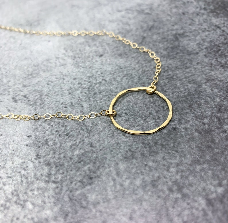 Gold Circle Necklace Open Circle Necklace Dainty Gold Karma | Etsy