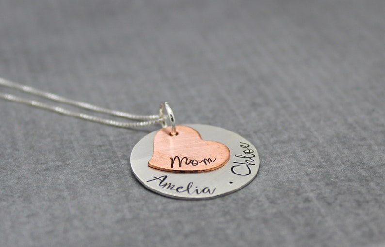 Personalized Mothers Necklace With Kids Names Sterling Silver Etsy