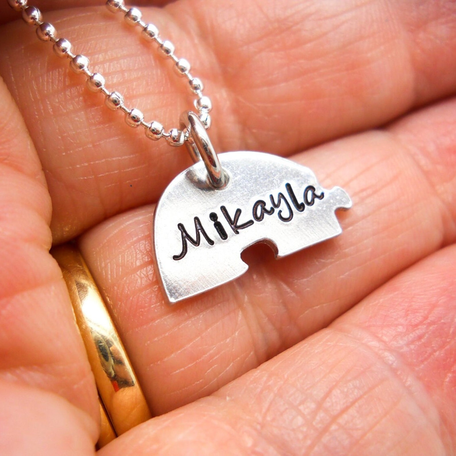 5 Piece Heart Puzzle Necklace 5 Puzzle Piece Necklace Set Etsy