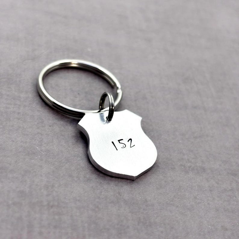 Police Officer gift, customizable police badge keychain