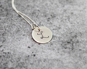 Personalized Sterling Silver Initial necklace for girlfriend