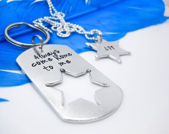 Sheriff Gift, Sheriff Wife, Officer Gifts, Sheriff Graduation Gift, Sheriff Key chain, Sheriff Badge, Always come home to me, gift for him