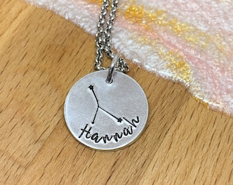 Constellation necklace personalized, Constellation necklace with name, Zodiac name necklace, Celestial gift for her, Christmas gift