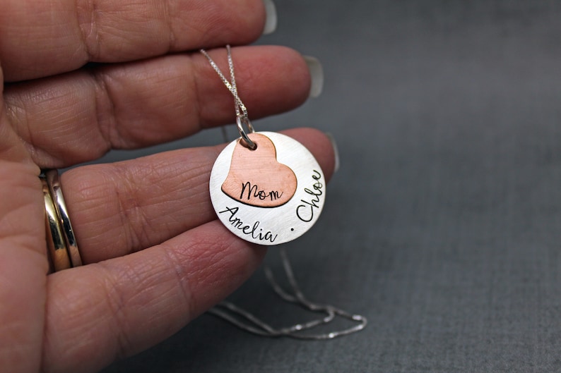 Personalized Mothers Necklace With Kids Names Sterling Silver Etsy