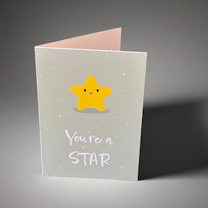 Carte de remerciement "Tu es une star" | Joli cadeau de remerciement | Étoile | Carte de remerciement pour famille, ami, enseignant, employeur, employé