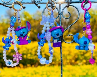 Stitch bag keychain charm.
