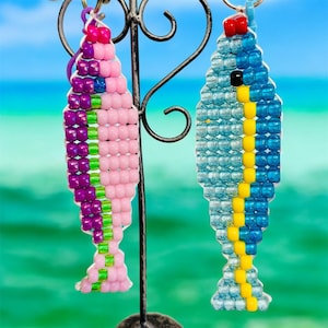 Cute Fish keychain bag charm. Kandi Pony bead charms.