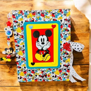 Mickey Mouse and friends Handmade Coloring and journal book, Notes, Adult coloring, scrap booking, diary, journaling