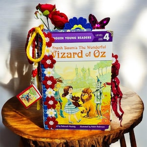 Zauberer von Oz upcycled Junk Journal, enthält Tags, Journaling Karten Vintage Kinderbuchseiten Disney, Färbung, Notizen, Tagebuch, Journaling