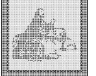 Patrón de tapete de crochet para colgar en la pared con la oración de Jesús 179