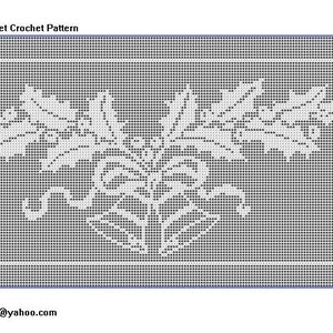 989 Holly Bells filet crochet doily PDF digital pattern wall hanging table runner