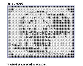 Artículo 85 Mantel de crochet con filete de búfalo, mantel para colgar en la pared, descarga digital en formato PDF