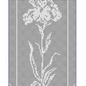 995 Iris filet crochet doily table mat runner pattern PDF digital download  wall hanging
