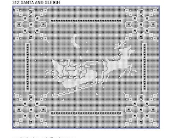 Tapete de crochet con forma de trineo de Papá Noel, tapete de mesa para colgar en la pared, artículo 312