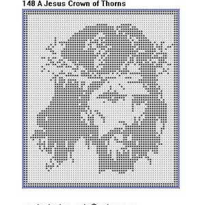 Jesus Crown of Thorns   crochet  pattern wall hanging doily 148a