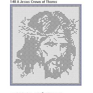 Jesus Crown of Thorns   crochet  pattern wall hanging doily 148a