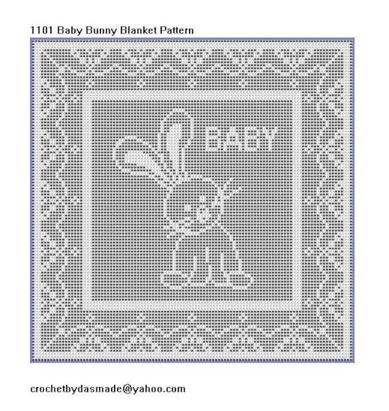 1101 Baby Bunny Blanket Afghan Filet Crochet Pattern - Etsy Australia
