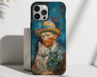 Vincent van Gogh Inspired Cat Phone Case for iPhone 17, Samsung, Pixel - Artistic Oil Painting Style  - Perfect Gift