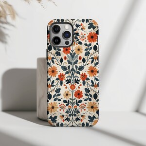 Funda para teléfono con diseño de hojas y flores de William Morris / Diseño de estampado floral vintage para iPhone 16, Samsung Galaxy, Google Pixel /
