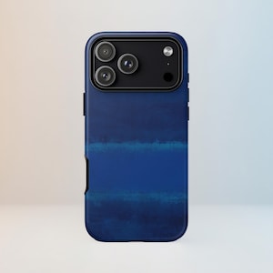 Mark Rothko Art iPhone 17 Case, Samsung, Pixel Case - Dark Blue and Navy Blue Abstract Design