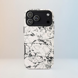 Jackson Pollock Abstract Art Paintings Case  | iPhone 17, Samsung, Pixel | White , Black LineAesthetic