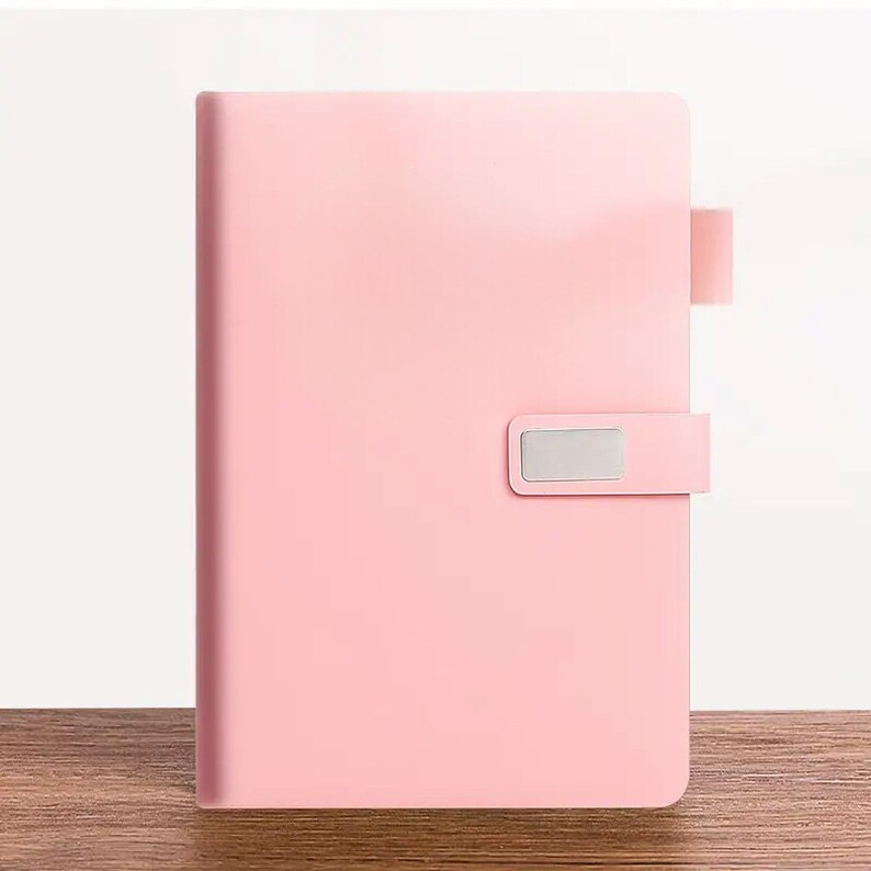 Chic Pink Faux Leather Journal With Pen Holder Etsy