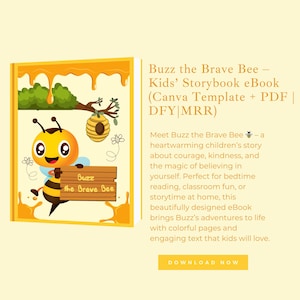 Buzz det modiga biet – e-bok för barn (Canva-mall + PDF | DFY|MRR)