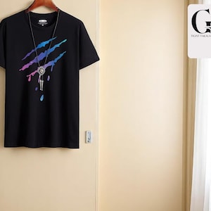 Men&#39;s Claw Print Cotton T-Shirt: Colorful Streetwear Tee