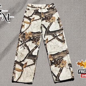 Vintage Camouflage Cargo Pants: Unisex Wide Leg Streetwear