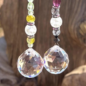 Round Crystal Prism Suncatcher Brilliant 30mm Faceted Full Lead Asfour Crystal Window Decor Light Catchers Feng Shui Crystals Crackle Glass