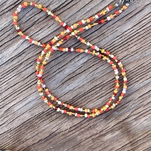 Choker To Long Boho Hippie Beachy Summer Sunshine Seed Bead Necklace Beaded Love Beads Layering Necklace Glass Bead Festival Jewelry Hippy F