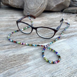 Boho Hippie Love Beads Eye Glass Lanyards Eyeglasses Chain Colorful Glass Beads Sunglass Chain Sunglasses Holder Eye Glasses Readers Chains