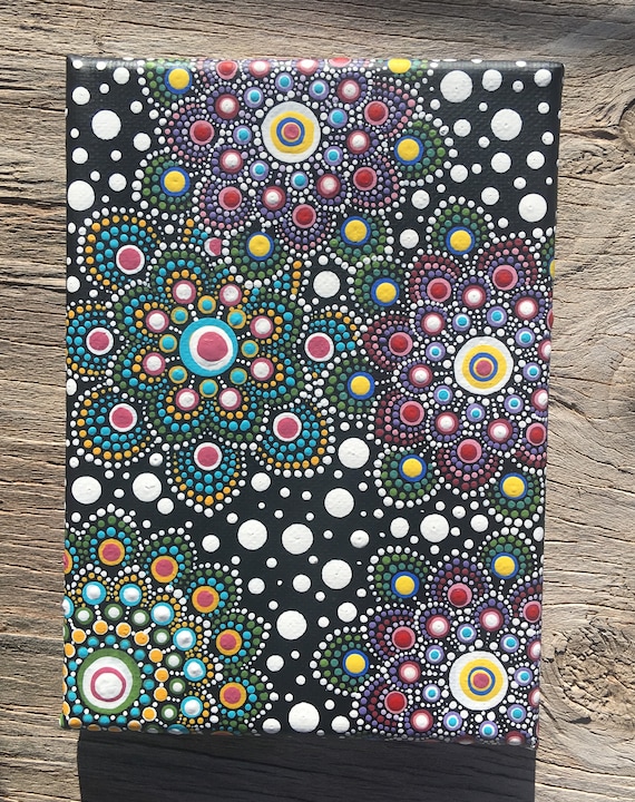 Punkte Blumen Kleiner Punkt Malerei Farben 5 X 7 Gestreckt Etsy